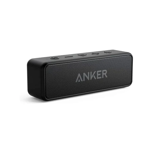 Soundcore Anker 2 Altavoz Bluetooth Portátil con Sonido Estéreo de 12 W, BassUp, IPX7 Resistente al Agua, 24 Horas Reproducción, Emparejamiento Estéreo Inalámbrico, para hogar, Exterior y Viaje