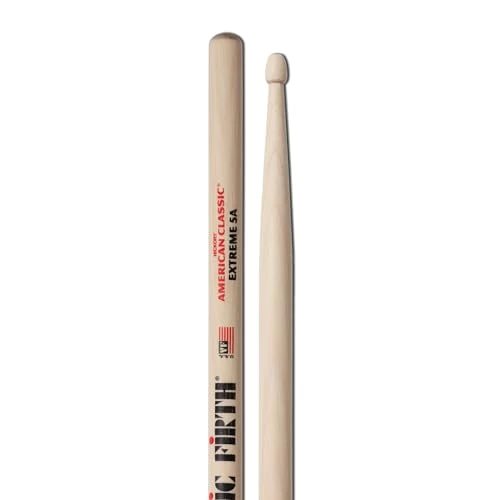 Vic Firth American Classic Series Drumsticks - Extreme 5A - American Hickory - Wood Tip