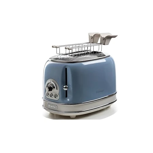 Offerta a tempo: Ariete Tostapane Vintage 2 Fette 155, Tostiera con 6 Livelli di Tostatura, Espulsione Automatica, Funzione Defrost, Vassoio Raccoglibriciole Estraibile, Corpo in Acciaio Inox, 810W, Celeste - 33% da 50.00 € a 33.49 €