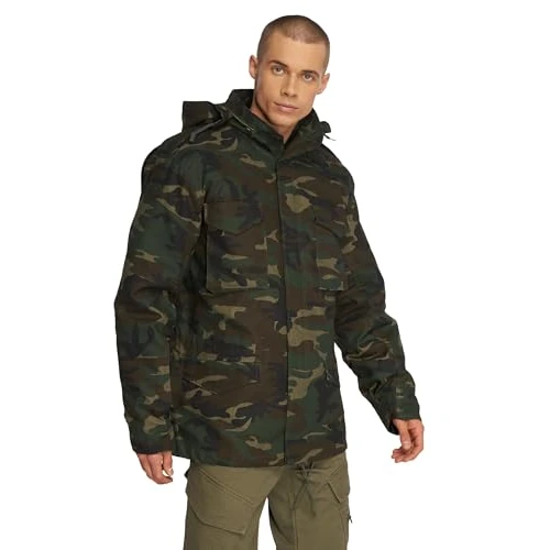 Brandit M65 Feldjacke NEU 2in1 Army Winterjacke + Futter US Parka Outdoor Jacke, Größe:4XL, Farbe:Woodland
