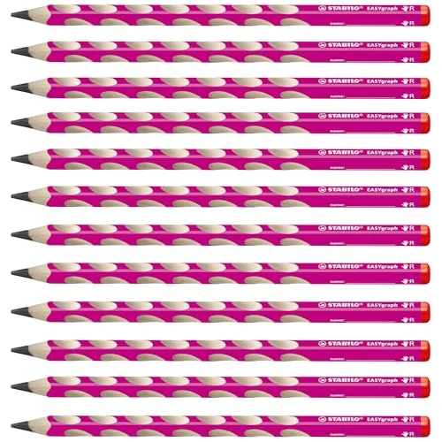 Offre limitée : Crayon graphite ergonomique - STABILO EASYgraph - Lot de 12 crayons graphites HB (rose) - Droitier de 20.09 € à 20.09 € (0.00% de remise)