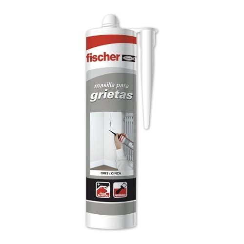 Offerta a tempo: FISCHER, Stucco acrilico grigio per riempimento di crepe, riparazioni interne, verniciabile, lavabile con acqua, grande adesione multimateriale e facile applicazione, 300 ml - 0.00% da 7.77 € a 7.77 €