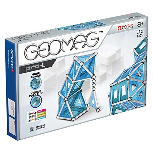 Geomag 024 PRO-L zestaw budowlany, metal niebieski i srebrny, 110 sztuk