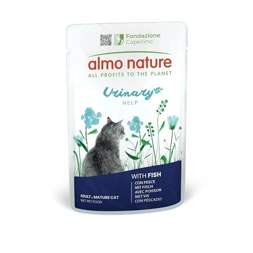 Offerta a tempo: Almo Nature Functional Urinary Help - Cibo Umido per Gatti Adulti al Pesce - Supporto per il Benessere delle Vie Urinarie - 30 Buste da 70g - 39% da 33.00 € a 20.24 €