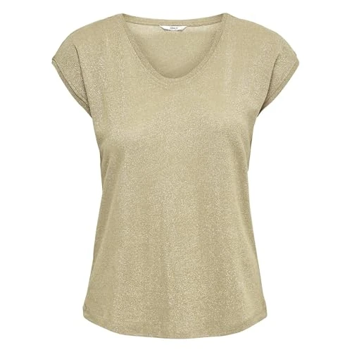 Offerta a tempo: Only Onlsilvery S/S V Neck Lurex Top Jrs Noos, Maglietta Donna, Oro (Gold Colour Gold Colour), XS - 15% da 17.99 € a 15.30 €