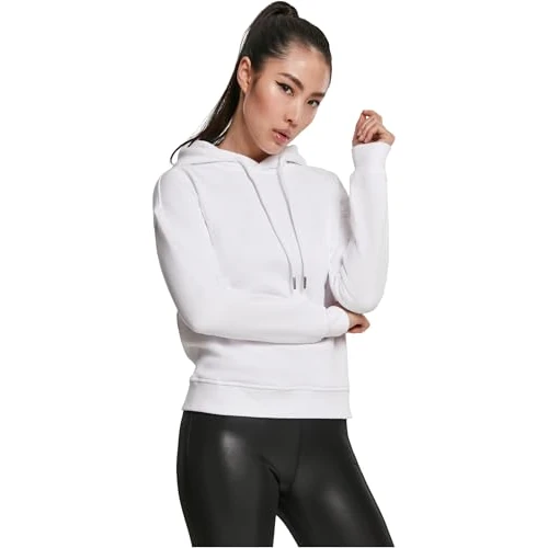Urban Classics Damestrui met capuchon voor dames, basic sweater met capuchon, verkrijgbaar in vele kleuren, maten XS - 5XL, wit, XL