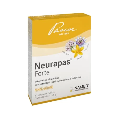 Offerta a tempo: NAMED Neurapas Forte Integratore Alimentare Naturale con Iperico, Passiflora e Valeriana | Supporta il Tono dell’Umore e il Rilassamento | Integratori Stress, Ansia e Insonnia | 60 Compresse da 16,8 g - 15% da 21.66 € a 18.51 €