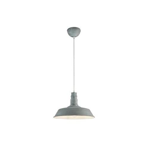 Reality Leuchten R30421078 Will Pendant Light Metal E27 Concrete-Coloured 36 x 36 x 150 cm
