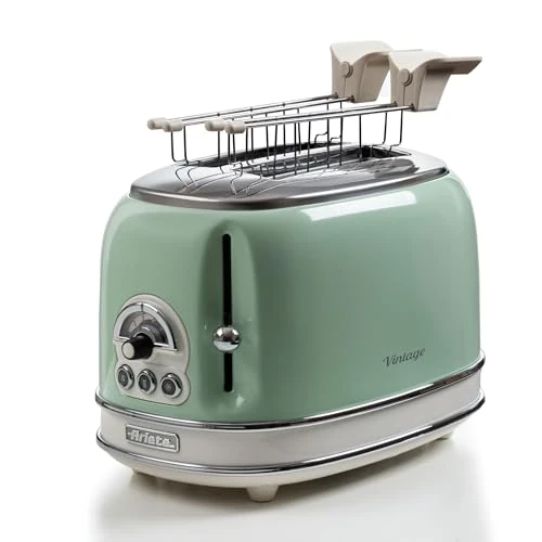 Ariete 155/04-green 155 Toaster which is Designed for Two Slices Vinatge-155/04-green, Metal, 810 W, Green