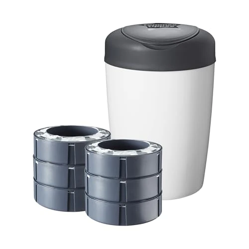 Tommee Tippee Mangiapannolini Starter Set Simplee, Contiene 6 Ricarica, Protegge da Germi e Cattivi Odori*, Struttura al 100% in Plastica Riciclata