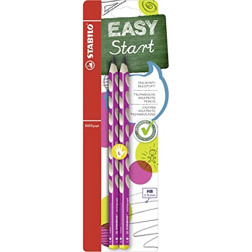 Tijdelijke aanbieding: STABILO - Ergonomisch grafietpotlood voor linkshandigen - EASYgraph - HB - 2 Stuks - Roze - Blister van 6.00 € naar 6.00 € (0.00% korting)