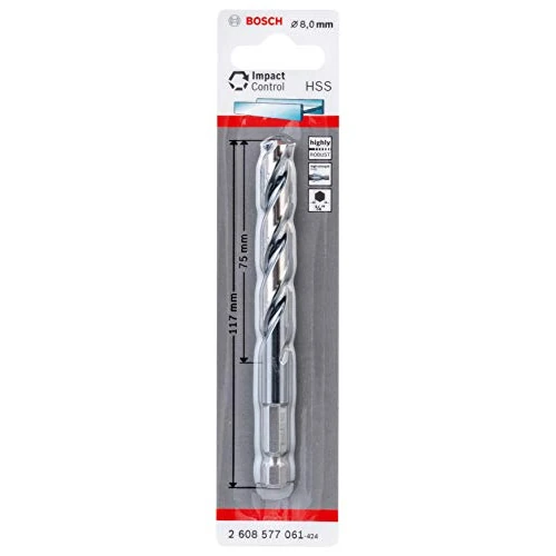 Offerta a tempo: Bosch Professional 2608577061 Punta HSS Impact Control per Metallo, Accessorio per Foratrice a Percussione, 8 x 75 x 117 mm - 12% da 7.93 € a 7.00 €