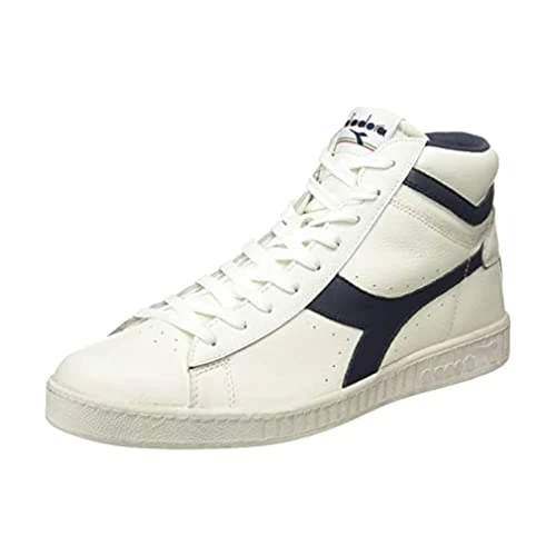 Diadora uniseks-volwassene GAME L HIGH WAXED Hoge sneakers, C1161 witte bladeren, 45 EU
