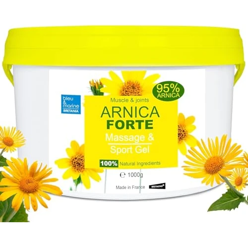 Gel concentré Arnica FORTE, 95% d'extrait d'Arnica, issu de l'agriculture biologique. Gel de massage pour les muscles et les articulations. Hydratant pour la peau - 1000 g 1 kg