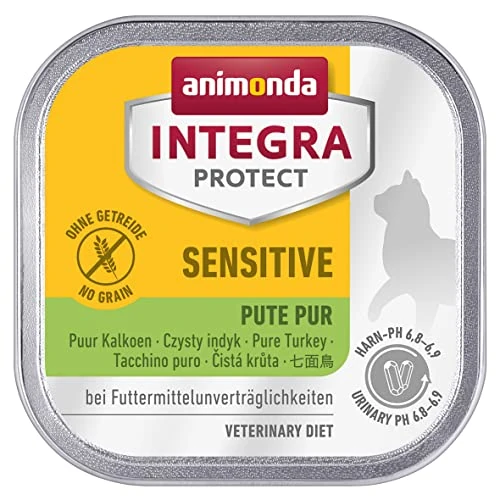 Offerta a tempo: animonda Integra Protect Sensitive Gatto, cibo dietetico per gatti, alimento umido in caso di allergie alimentari, tacchino + riso, 16 x 100 g - 24% da 18.97 € a 14.38 €
