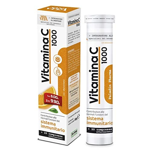 Offerta a tempo: Sanavita Integratore Alimentare con Vitamina C - Compresse Effervescenti - Confezione da 20 compresse - Gusto Arancia - 50061 - 40% da 6.00 € a 3.59 €