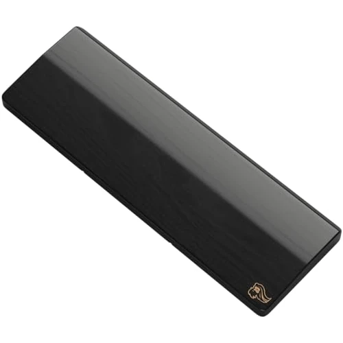Glorious Gaming Wooden Keyboard Wrist Rest (Kompakt) - Weiße Esche, mittelgrobe Maserung, glatte Oberfläche, schweiß- und ölbeständig, rutschfeste Gummibasis, 300 x 100 x 19mm - Onyx