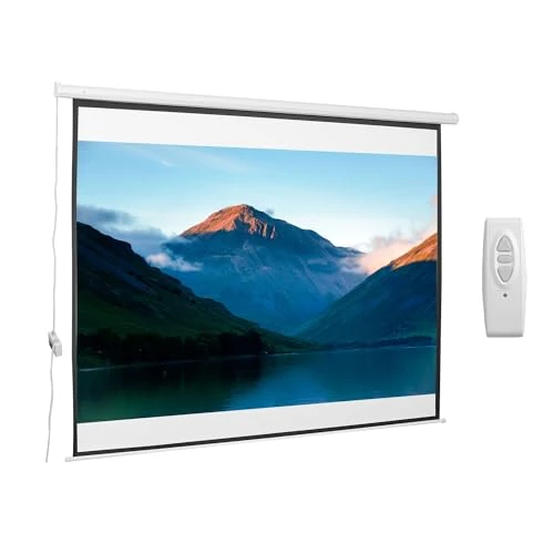 Offerta a tempo: HOMCOM Telo Proiettore Motorizzato da 120 Pollici 4K HD Formato 4:3, Schermo Proiettore Motorizzato Elettrico Antirughe con Telecomando, Telo Videoproiettore per Casa, Cinema, Ufficio, Home, Bianco - 23.16% da 107.95 € a 82.95 €
