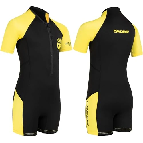 Limited-time offer: Cressi Neoprene Shorty Wetsuit - High-Stretch Comfort Kids Wetsuit - Short-Sleeve Design Mobility Neoprene Swimsuit - Kids Thermal Swimwear for Warmth - Black/Yellow - 11/12 Years from 27.03 £ to 27.03 £ (save 0.00%)