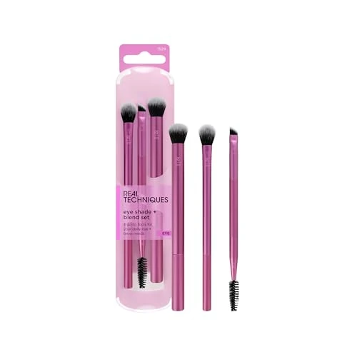 Offerta a tempo: Real Techniques Set di pennelli da trucco Eye Shade & Blend, per ombretto e matita, strumenti per il trucco per modellare e curare le sopracciglia, 3 pezzi - 22% da 9.99 € a 7.79 €