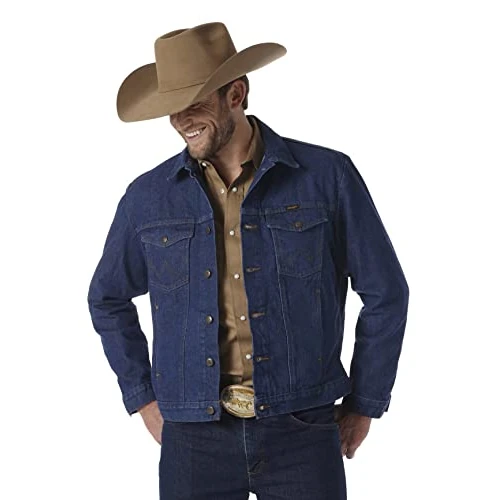 Wrangler 74145 Men's Western Unlined Denim Jacket, Denim - MT