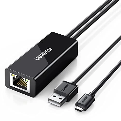 Offerta a tempo: UGREEN Adattatore Micro USB a Ethernet RJ45, Convertitore di Rete Lan 100Mbps con — 30% da 21,99 € a 15,39 €