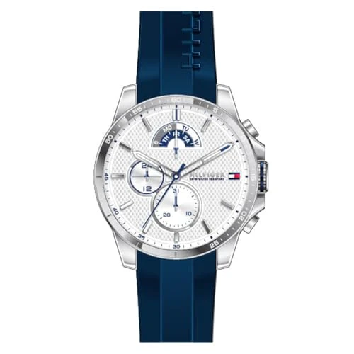 Offerta a tempo: Tommy Hilfiger Orologio Analogico Multifunzionale al Quarzo per Uomo con Cinturino in Silicone, Acciaio Inossidabile o Pelle, Sottoquadranti per Giorno e Data, Resistente all'Acqua fino a 5ATM. - 0% da 106.79 € a 106.79 €