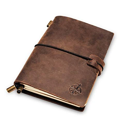 Limited-time offer: WANDERINGS Pocket/Passport Size Travelers Notebook – Refillable Genuine Leather Journal – 4" x 5.25" (10 x 13.5cm) – 80 GSM Blank Inserts – Small Travel Journal from 19.95 £ to 19.95 £ (save 0.00%)