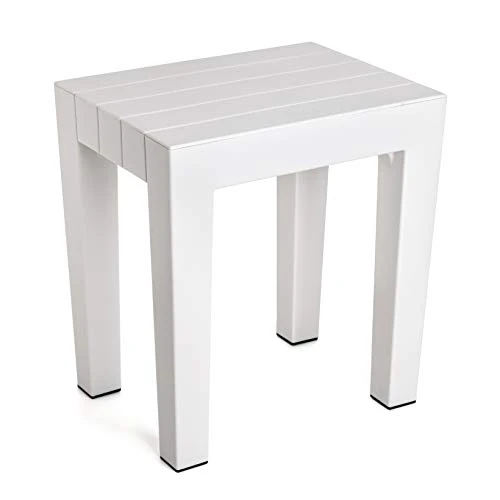 Offerta a tempo: Tatay Lombok Sgabello Rettangolare, Polipropilene, Senza BPA, Finitura Effetto Legno, la Protezione anti-UVA, Anche 130kg, Adatto a 38x29x41cm Interni ed Esterni, Bianco - 27% da 38.49 € a 27.99 €