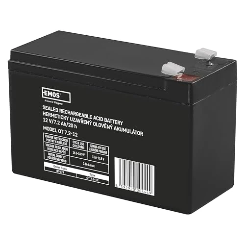 Offerta a tempo: EMOS - Batteria al piombo senza manutenzione - 12V 7,2Ah - Batteria AGM - Connettore Faston 6,3mm - Per dispositivi UPS, sistemi di allarme - 151x65x94mm - 25% da 14.90 € a 11.15 €