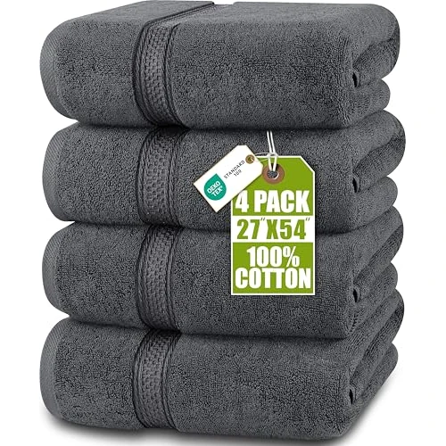 Oferta limitada: Utopia Towels Toallas de Baño Algodón, Paquete de 4, 69x137cm, Gris de 31.99 € a 31.99 € (ahorro 0.00%)