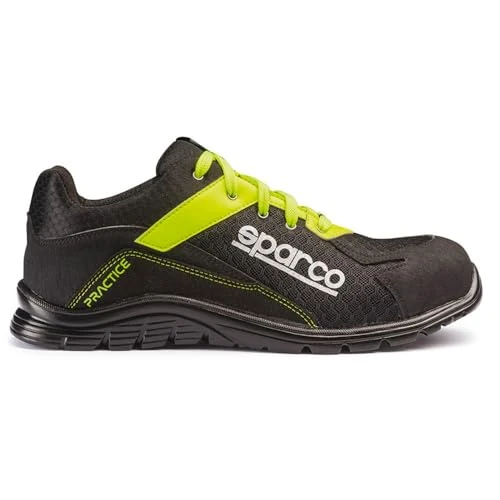 Sparco S0751743NRGF veiligheidsschoenen Practice, zwart/geel, maat 43