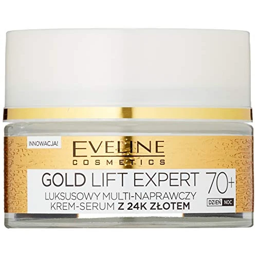Eveline Cosmetics Gold Lift Expert Antifalten Stark straffende CREME TAG&NACHT 70+ mit 24Karat Gold 50ml