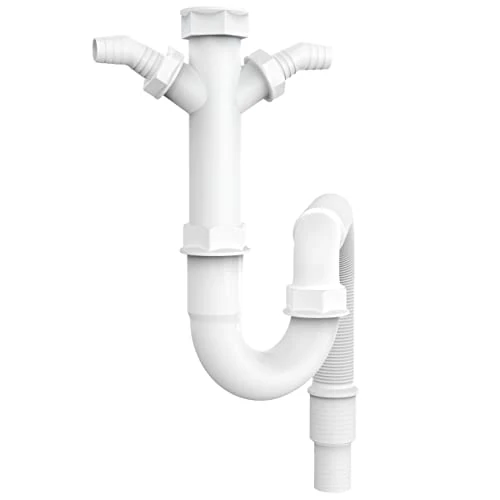 Zeitlich begrenztes Angebot: VARIOSAN Flexibler Röhrensiphon 11497, 1 1/2", 2 Siphon-Geräteanschlüsse 1", für Küchenspüle, Spülmaschine und Waschmaschine von 11.95 € auf 11.95 € (0.00% Rabatt)