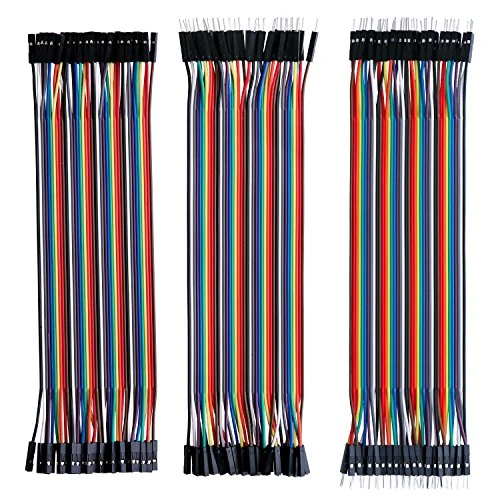 Offerta a tempo: ELEGOO 120pcs Kit Cavetti Dupont Jumper Cables Multicolore Cavi 24AWG Cavi 40 Maschio a Maschio, 40 Femmina a Femmina Wires Compatibile con Arduino Raspberry Pi - 31% da 12.99 € a 8.99 €
