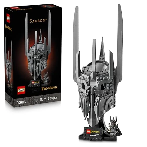 Offerta a tempo: LEGO Icons Il Signore degli Anelli: Elmo di Sauron - Kit di Modellismo da Esposizione per Adulti - con l'Unico Anello e una Minifigure da Collezione - Idea Regalo Fai da Te per i Fan dei Film - 11373 - 10% da 74.99 € a 67.49 €