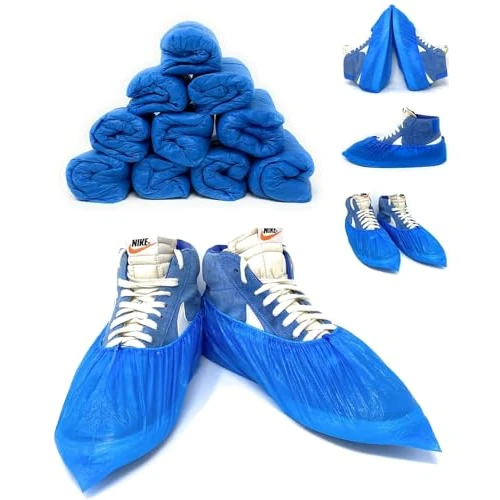 AQASKIN 200pcs Couvre-chaussures jetables résistants 3,2g - RÉDUCTIONS DE QUANTITÉ - Chaussons jetables en CPE - DPI - Nettoyage domestique - Jardinage