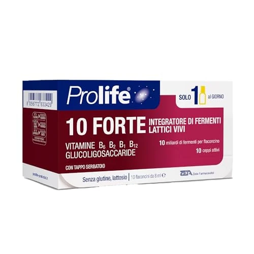 Offerta a tempo: Prolife - 10 Forte, Integratore con 10 Miliardi di Probiotici per Flaconcino — 19% da 6,99 € a 5,69 €