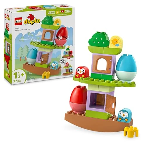 Offre limitée : LEGO Duplo Arbre Qui se Balance et s’Empile - Jouet Interactif pour Bébé dès 1 an - Jeu de Construction Développant la Motricité Fine - 2 Figurines d'oiseaux - Cadeau pour Fille ou Garçon 10440 de 19.92 EUR à 12.75 EUR (remise 36%)