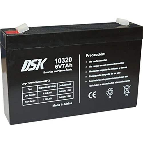 Offerta a tempo: DSK 10320 - Batteria al piombo AGM ricaricabile sigillata 6V 7Ah. Ideale per auto e moto elettriche per bambini, scooter, sistemi UPS, sistemi di sicurezza. - 42% da 17.00 € a 9.80 €