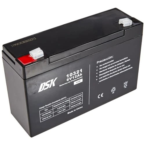 Offerta a tempo: DSK 10321 - Batteria al piombo AGM ricaricabile sigillata da 6 V e 12 Ah. Batteria ideale per auto elettriche e moto per bambini, sistemi UPS/UPS, sistemi di sicurezza e allarmi - 36% da 26.50 € a 17.07 €