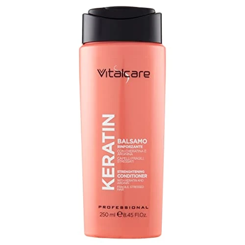Vitalcare | Keratin - Acondicionador para el cabello natural y estresado, con queratina y arginina, ayuda a regenerar y proteger la fibra del cabello, 250 ml