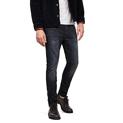 G-STAR 3301 Slim Fit Jeans Dżins Mężczyźni, Niebieski (Dk Aged 51001-8466-89), 27W / 32L