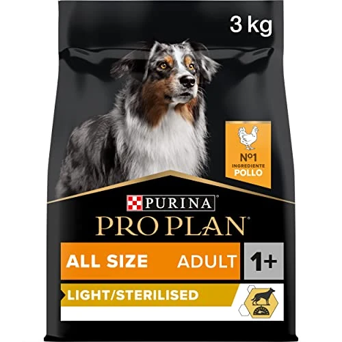 PURINA PRO PLAN Adult Light/Sterylized - krokiety dla dorosłych sterylizowane wszystkie rozmiary z kurczakiem. 4 opakowania po 3 kg