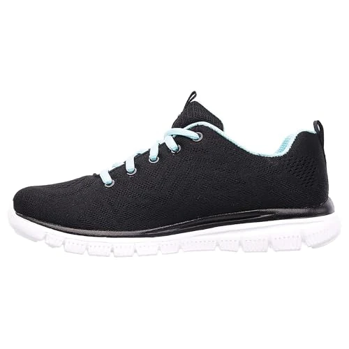 Limited-time offer: Skechers Women's Graceful Get Connected Sneaker, Black Mesh Turquoise Trim, 7 UK from 54.00 GBP to 39.98 GBP (save 26%)