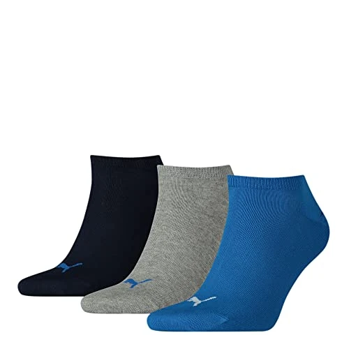 Offerta a tempo: PUMA Sneaker, Calzini Unisex - Adulto, Blu/Grigio, 43-46 (Pacco da 3) - 38% da 9.99 € a 6.19 €