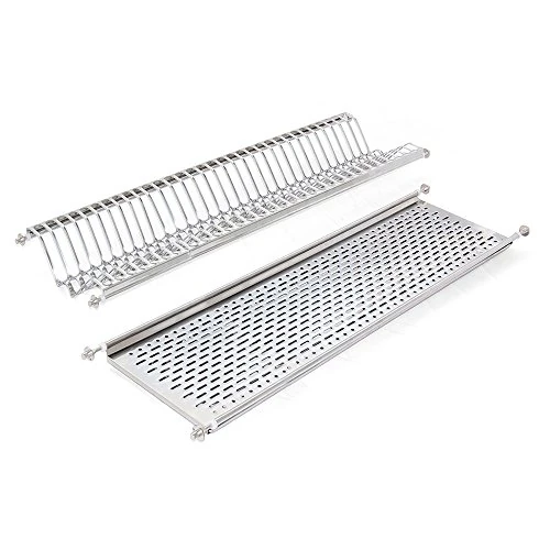 Offerta a tempo: Emuca - Scolapiatti pensile per piatti e bicchieri in acciaio inox per mobile di lunghezza 90cm (835mm e 870mm) - 12% da 57.00 € a 50.21 €