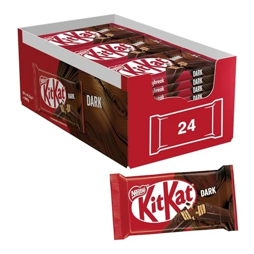 Offerta a tempo: KITKAT Dark Wafer ricoperto di Cioccolato Fondente, 24 Snack da 41,5g (996g) - 23% da 25.99 € a 19.99 €