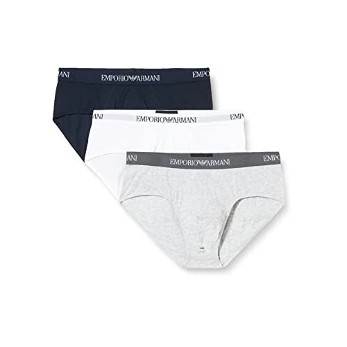 Emporio Armani Cotton Boxer Briefs, 3-Pack, Black/White/Grey, L