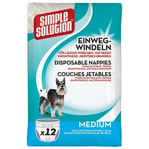 Offerta a tempo: Simple Solution Pannolini Monouso Cani Femmina M - 12 pz - 53% da 17.52 € a 8.15 €